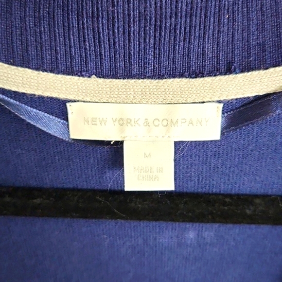 NY & Co. Navy cardigan with lace up back Size: M - Picture 4 of 7